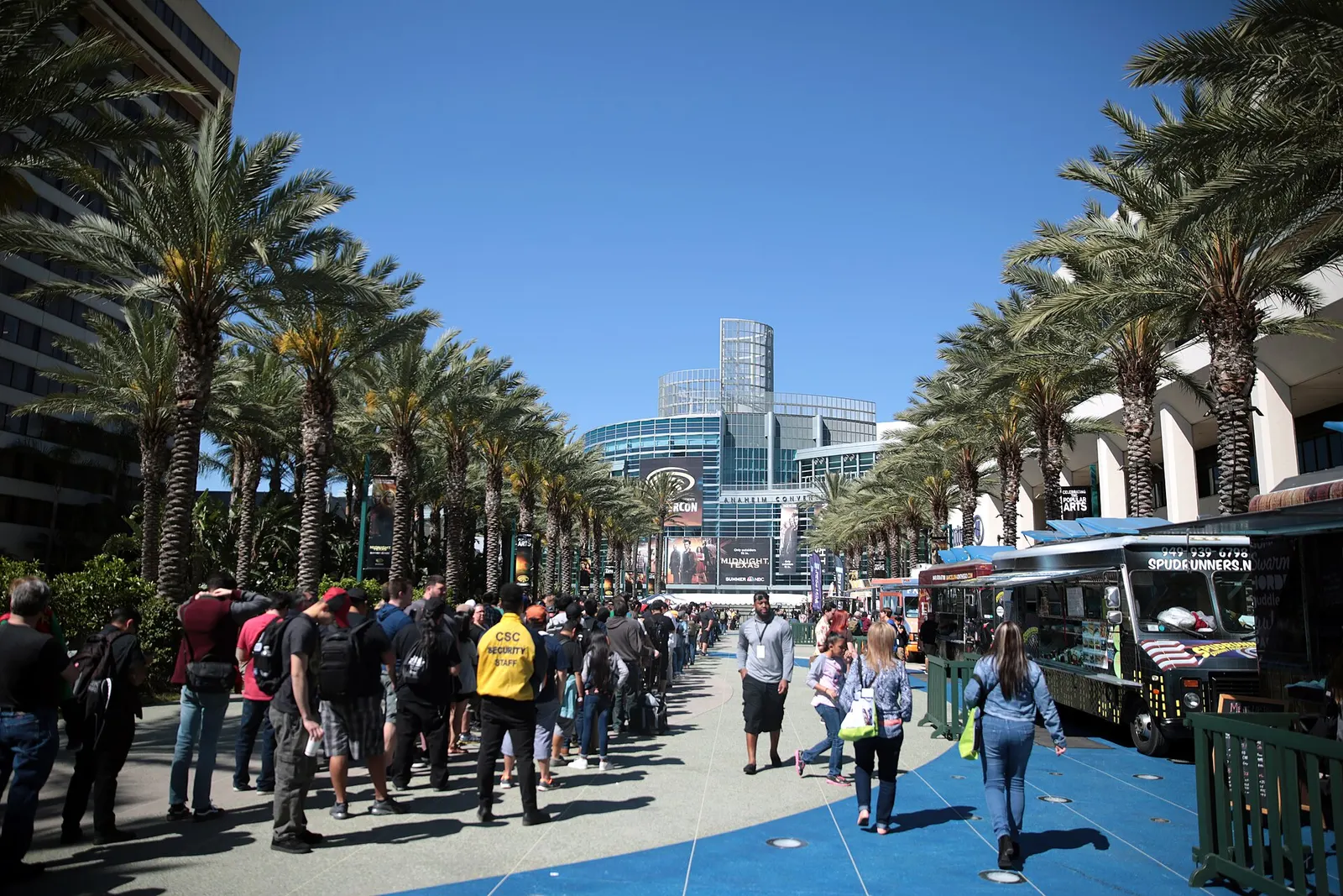 The exterior of the Anaheim Convention Center