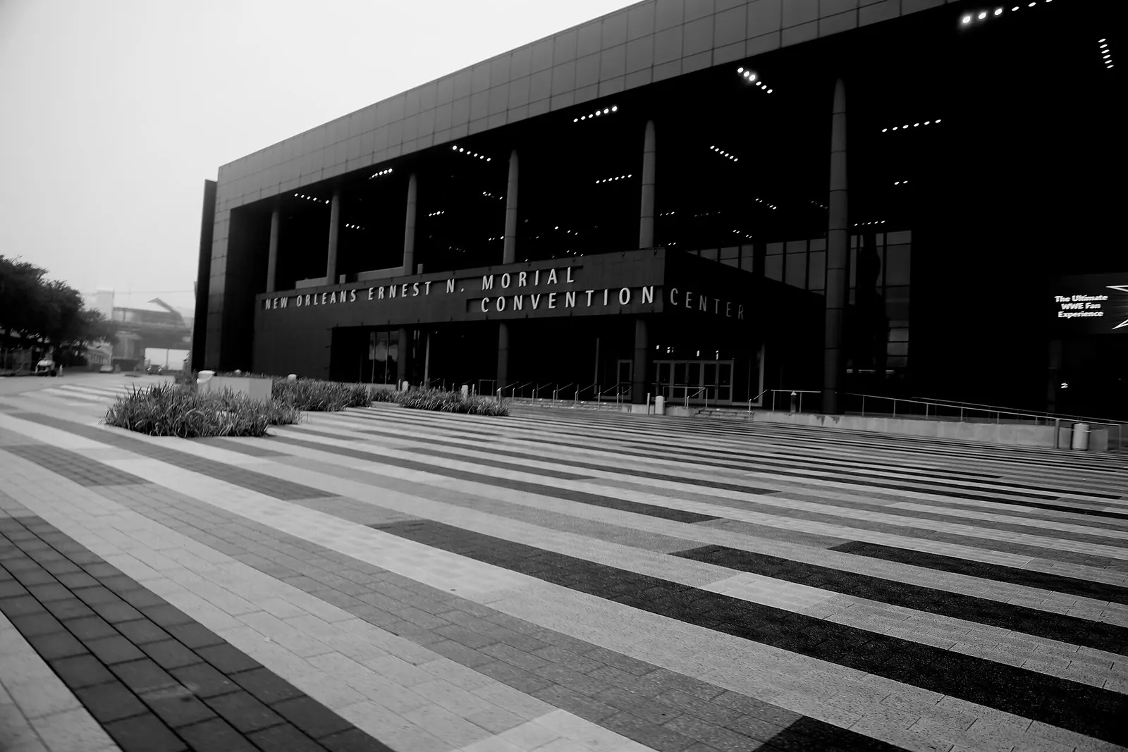 The entrance to the Ernest N. Morial Convention Center in New Orleans